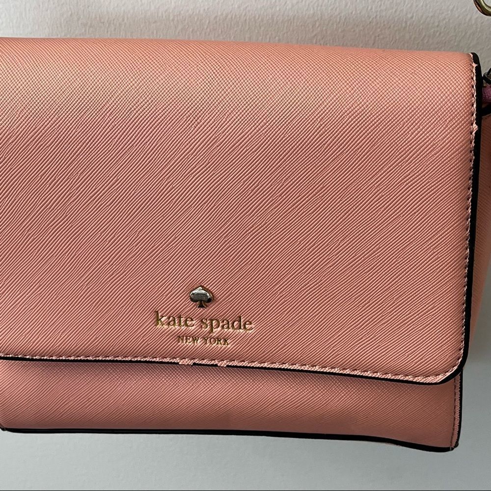 Kate Spade New York Staci Small Flap Crossbody Chalk Pink Leather purse. - Picture 2 of 7